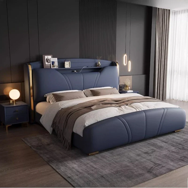 *180x200 cm sleep with bed frame luxury Headboard bedroom furniture full set Composite leather Double bed king size twin queen - view 3