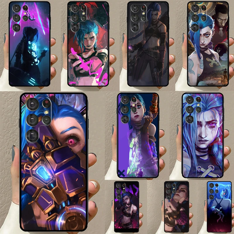 Arcane Jinx Anime Case For Samsung Galaxy S23 S20 FE S21 S22 Ultra Note 20 S8 S9 S10 Note 10 Plus Phone Coque