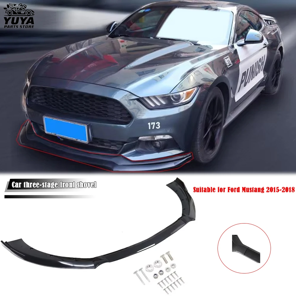 3 stücke Auto Frontschürze Spoiler Lip Schaufel Für Ford Mustang 2015-2018 Stoßstange Anti-kollision Vorne Lip auto Modifikation Teile