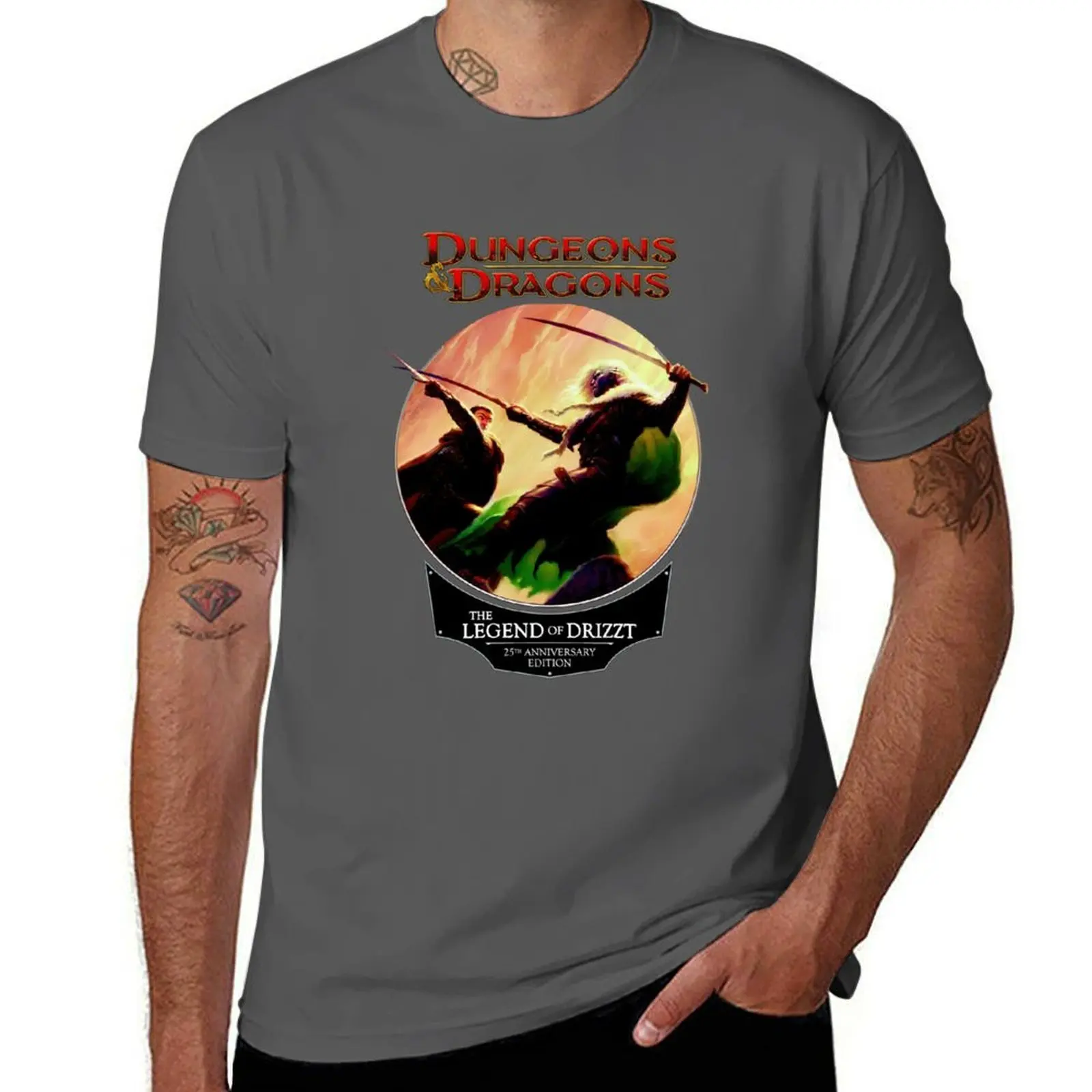 

The Legend Of Drizzt 25th Anniversary Edition Orange T-Shirt t shirts for man slim fit t shirts for man cotton funny T-Shirt