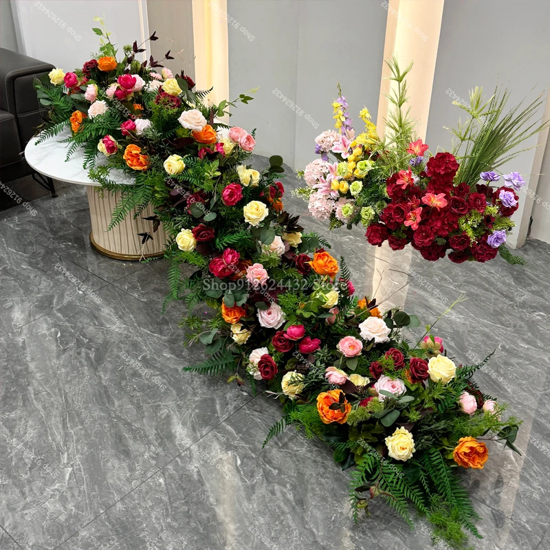 

Моне зеленые растения роза искусственный цветок 200-100 см длинный ряд бегун свадьба задняя капля декор пол цветочная композиция реквизит для вечеринки