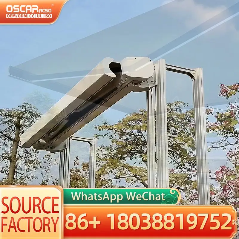 Outdoor Motorized Waterproof Aluminum Awning Luxury Freestanding With Remote Control Ideal For Gardens Patios Backyards Retracta