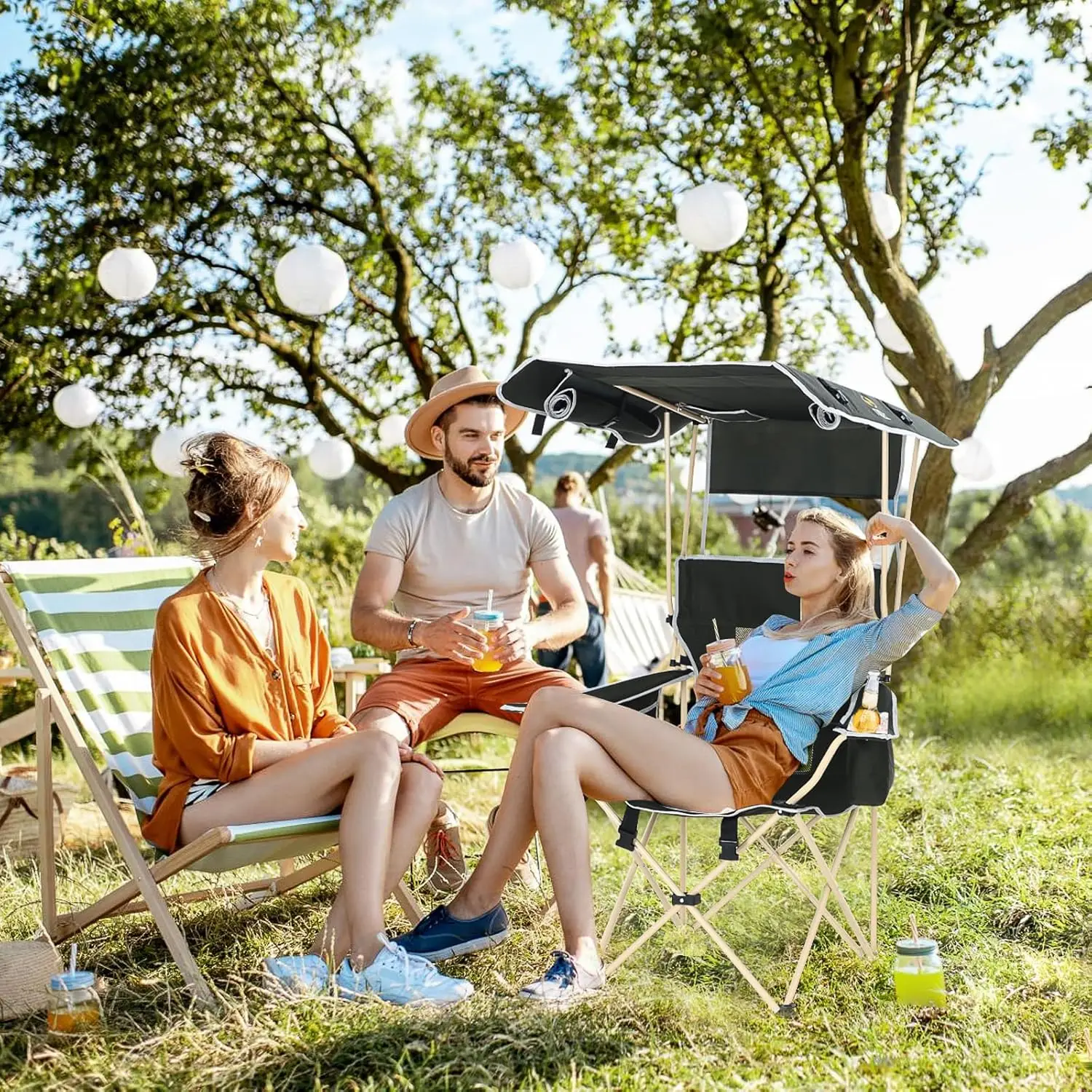 

Chair with Canopy, Umbrella Chairs, Chair with Shades, Sports Chairs, w/Removable Footrest