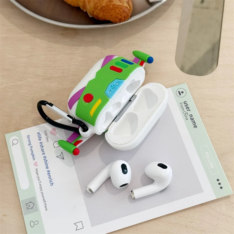 디즈니 버즈 라이트 이어 이어폰 커버 Apple AirPods 1 2 3 4 세대 Airpods Pro/Pro2 무선 블루투스 헤드폰 케이스 썸네일 5