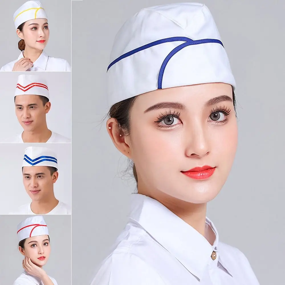 Outdoor Versatile Kitchen Work Hat Breathable Mesh Cloth Caps Folding Polyester Cotton Chef's Caps Hotel