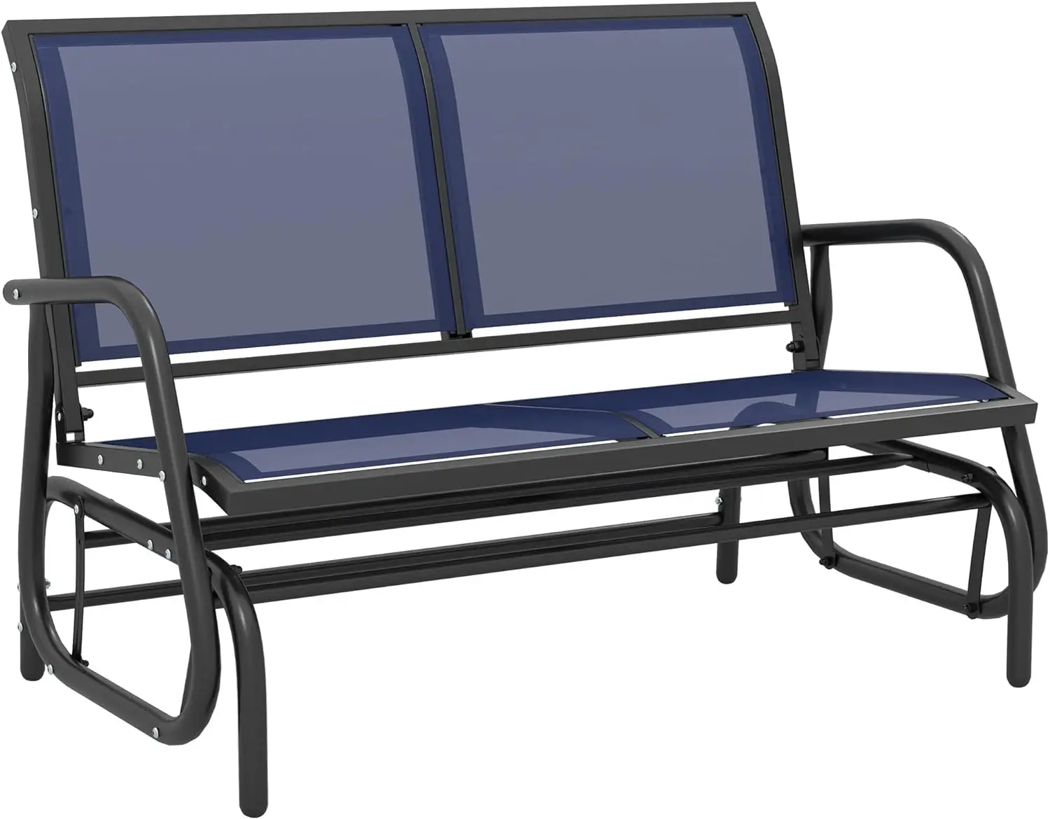 

2-Person Outdoor Glider Bench, Patio Double Swing Rocking Chair Loveseat w/Powder Coated Steel Frame for Backyard Garden Porch