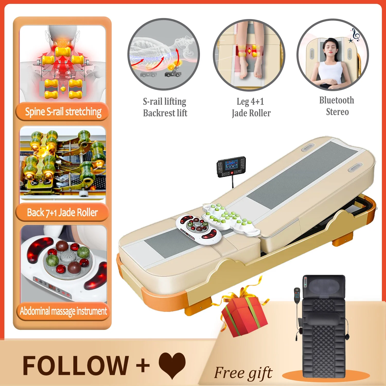 

Массажная кровать с подогревом, портативная корейская дешевая Nuga, лучший ЖК-дисплей, автоматическая электрическая роликовая термомассажная кровать из нефритового камня, диван-кресло