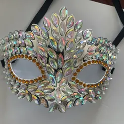Manual Masquerade Masks Luxury Diamond Rhinestone Fancy Party Mask For Women Lady Festival Carnival Cosplay Halloween Christmas