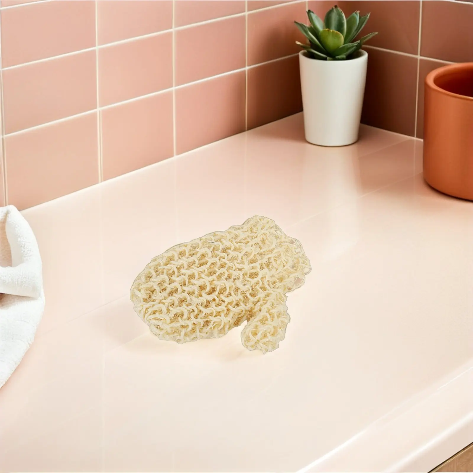 

Skin Exfoliator Glove Breathable Sisal Hemp Fabric Fits Hand Curve Reusable Bath Scrubbing Glove for Smooth Clean Feeling