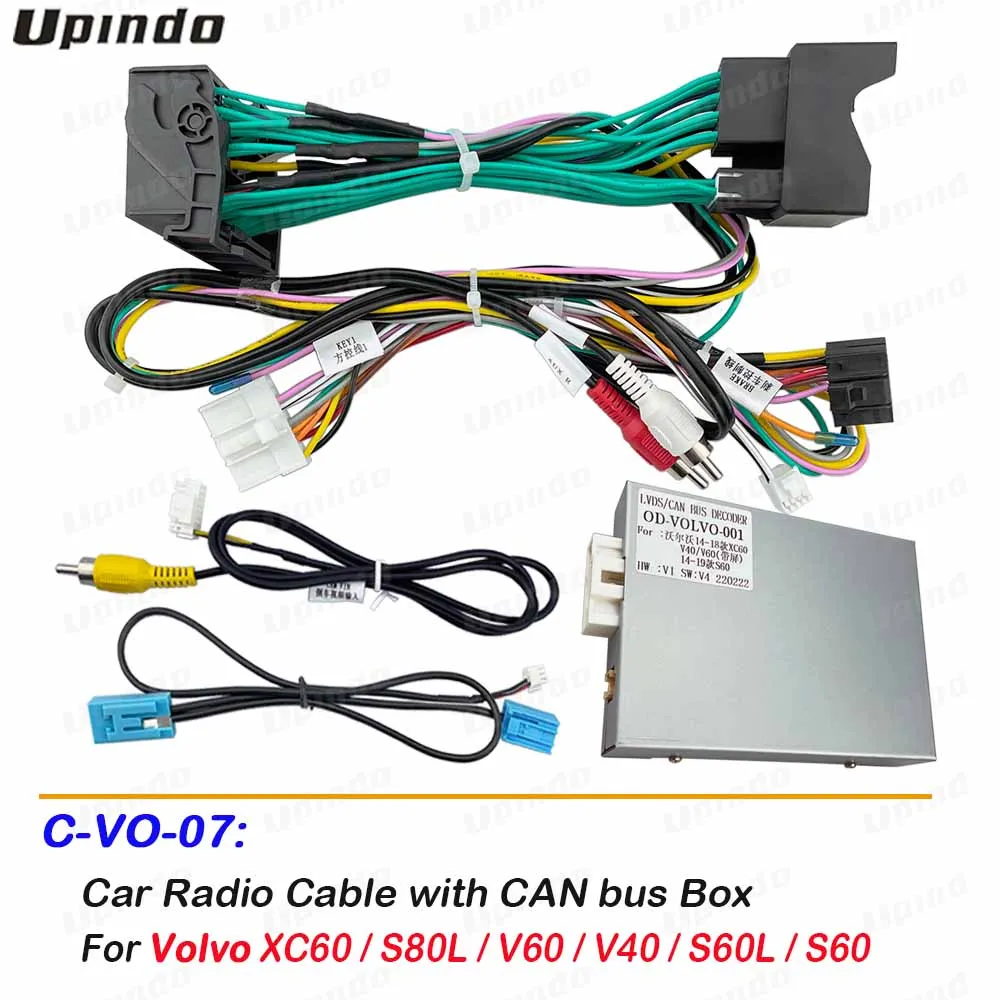 Car Radio Cable CAN Bus Adapter Wiring Harness Power Connector for Volvo XC60 S80L V60 V40 S60L S60 2014