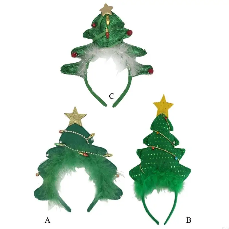 

P88A Christmas Tree Headband Tree Hair Hoop Tree Hairband Photo Prop