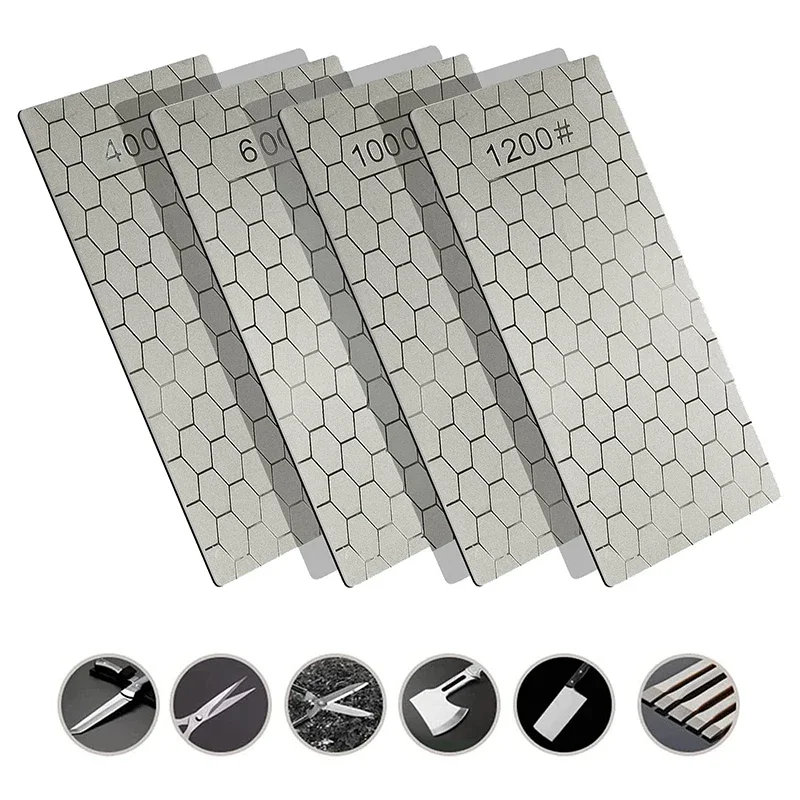 

Diamond Knife Sharpener Sharpening Stone 1- 4Pcs Set Grit 400 600 1000 Fine Whetstone Grinding Kitchen Tools Accessories Gadgets