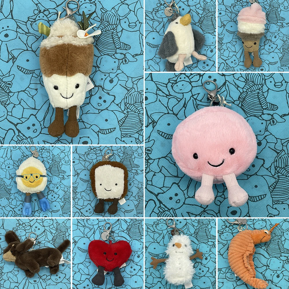 Macaron Style Dachshund Plush Keychain Pitaya Design Soft Toy Red Heart Series Cute Backpack Charm Fun Gift for Pet Lovers