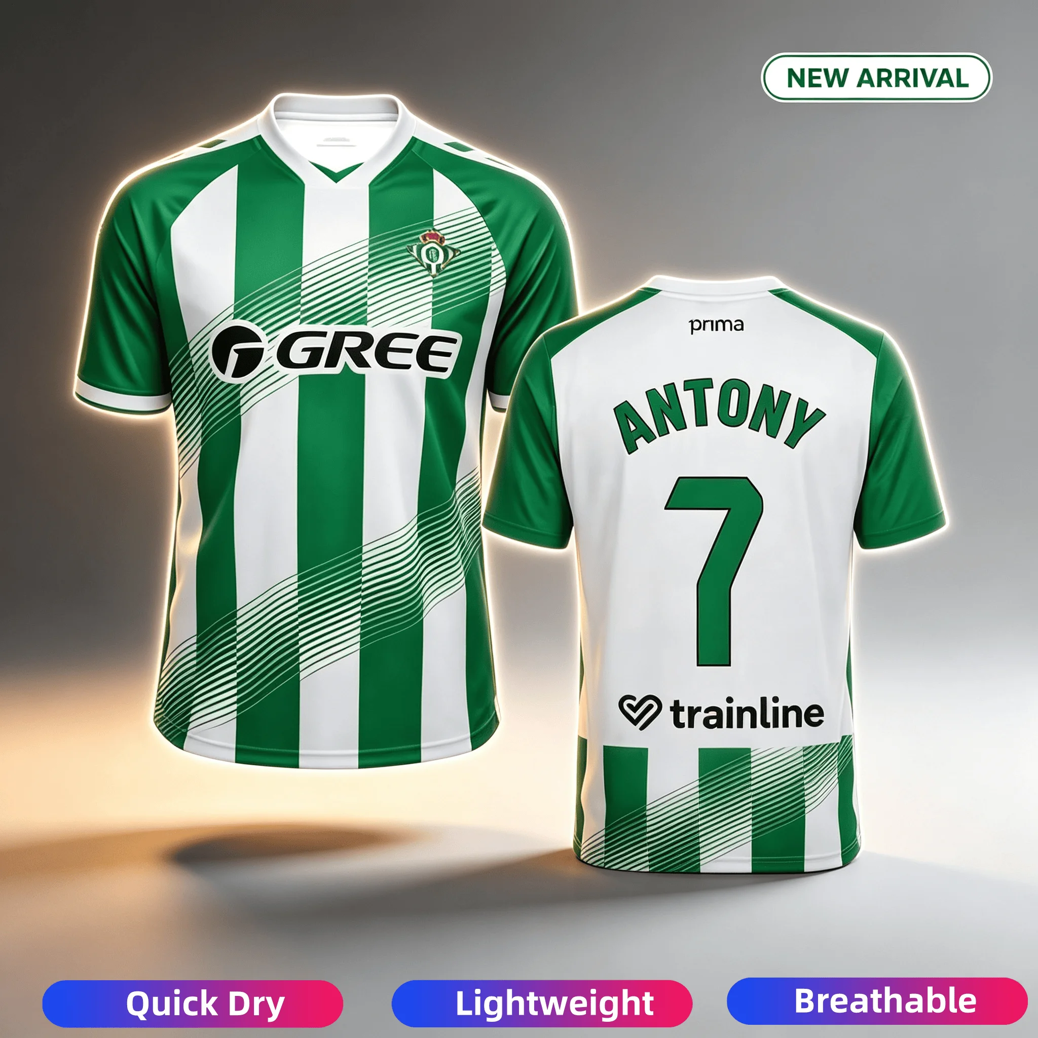 Fußballtrikot Betis Saison 26-27, Antony # 7 Jersey T-Shirt, Herren Sommer-Trainings-Shirt, atmungsaktiv, schnelltrocknend – Detail 13