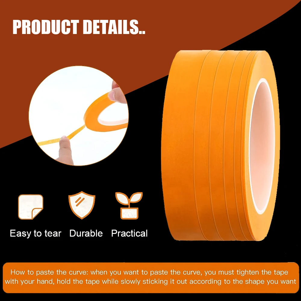 3/5/6 Rolls Precision Model Masking Tape Fine Line DIY Cover Tape for Model Hobby Tool Set Width 1mm-50mm Masking Cover Tape