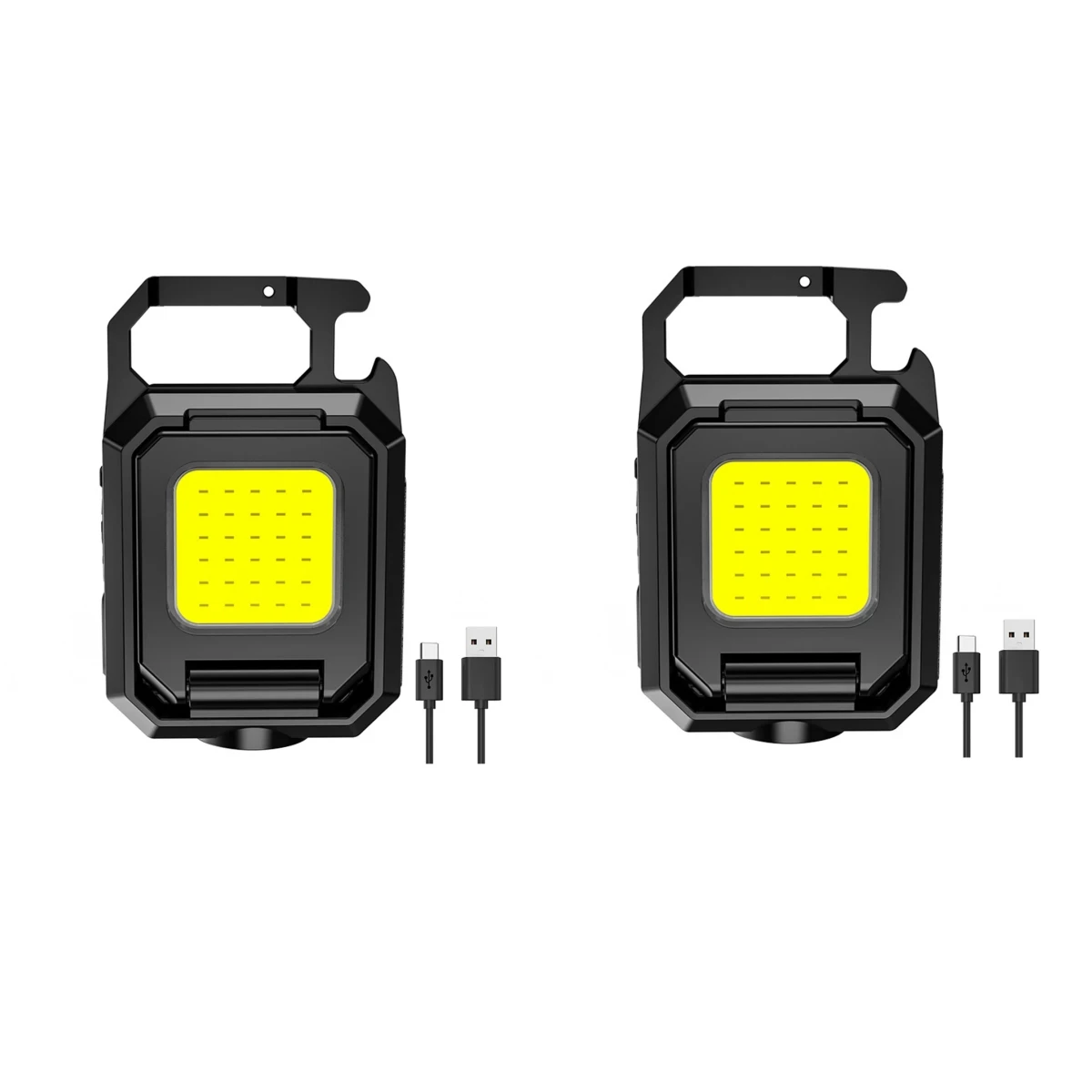 Mini-zaklamp sleutelhangerlicht COB-werklamp USB oplaadbare lamp met 90 ° Opvouwbare zijlichten Superheldere zaklamp