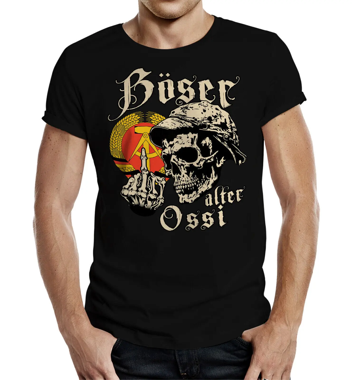 Mens T Shirt Bad Old Ossi Funny Sayings GDR Men s