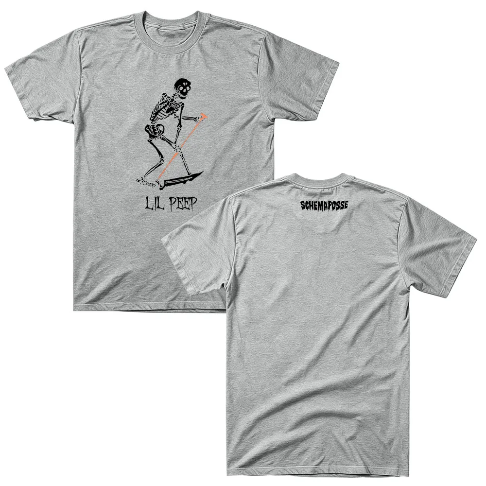 Lil Peep Schemaposse Grim Reaper T Shirt Merch Rap Punk Metal Men's M Black OG Skeleton Tee Unisex Cotton High Quality Clothing