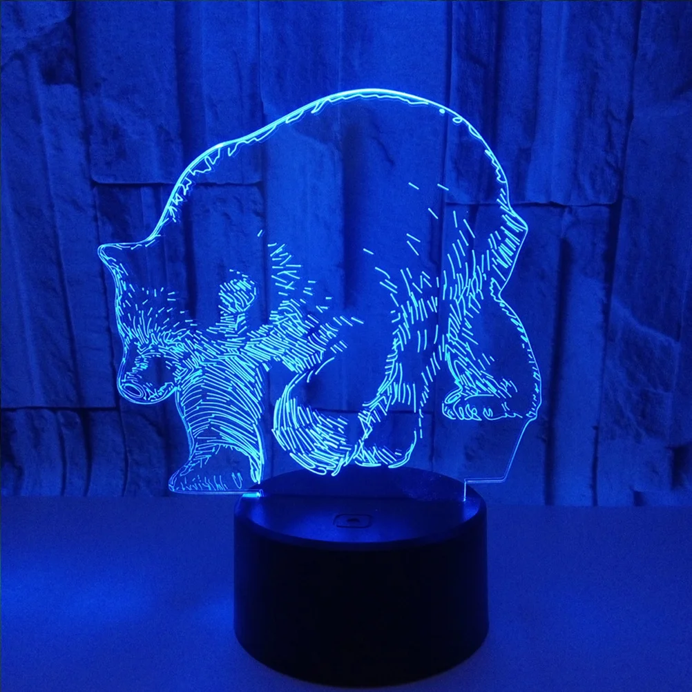

3D Lamp Creative Polar Bear Shape Bedside Night Light Desktop Bedroom Office Decor Night Light