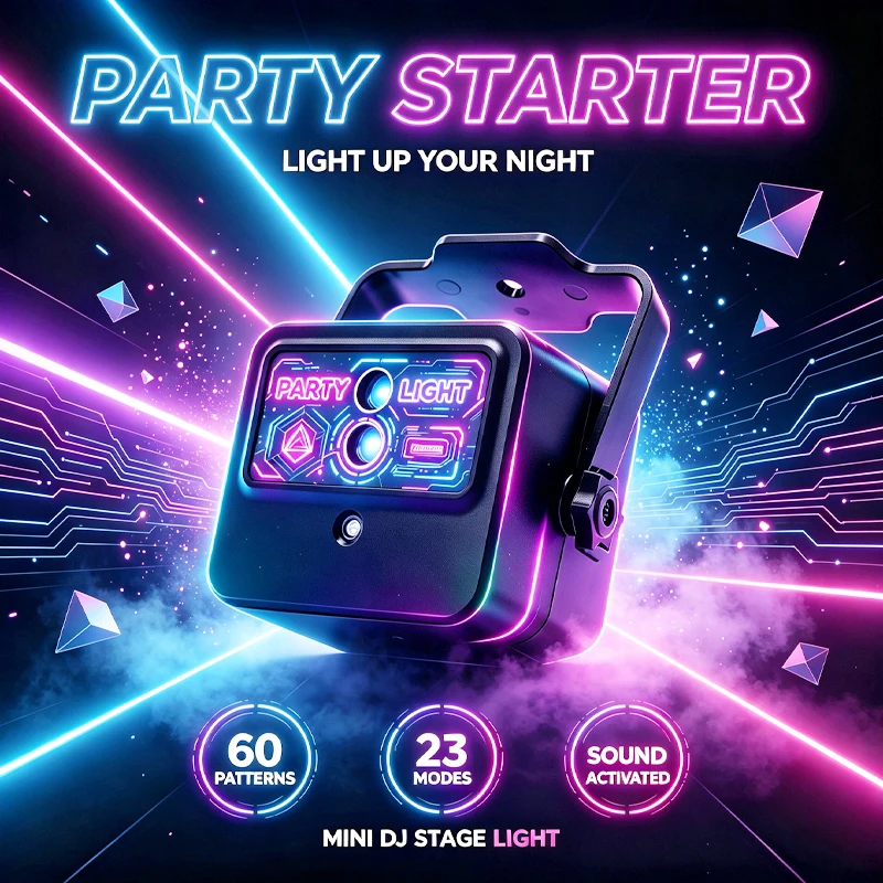 Portable Multi-Functional Laser Star Projector DJ Disco Party Lights for Family Camping Decorations And Event Show