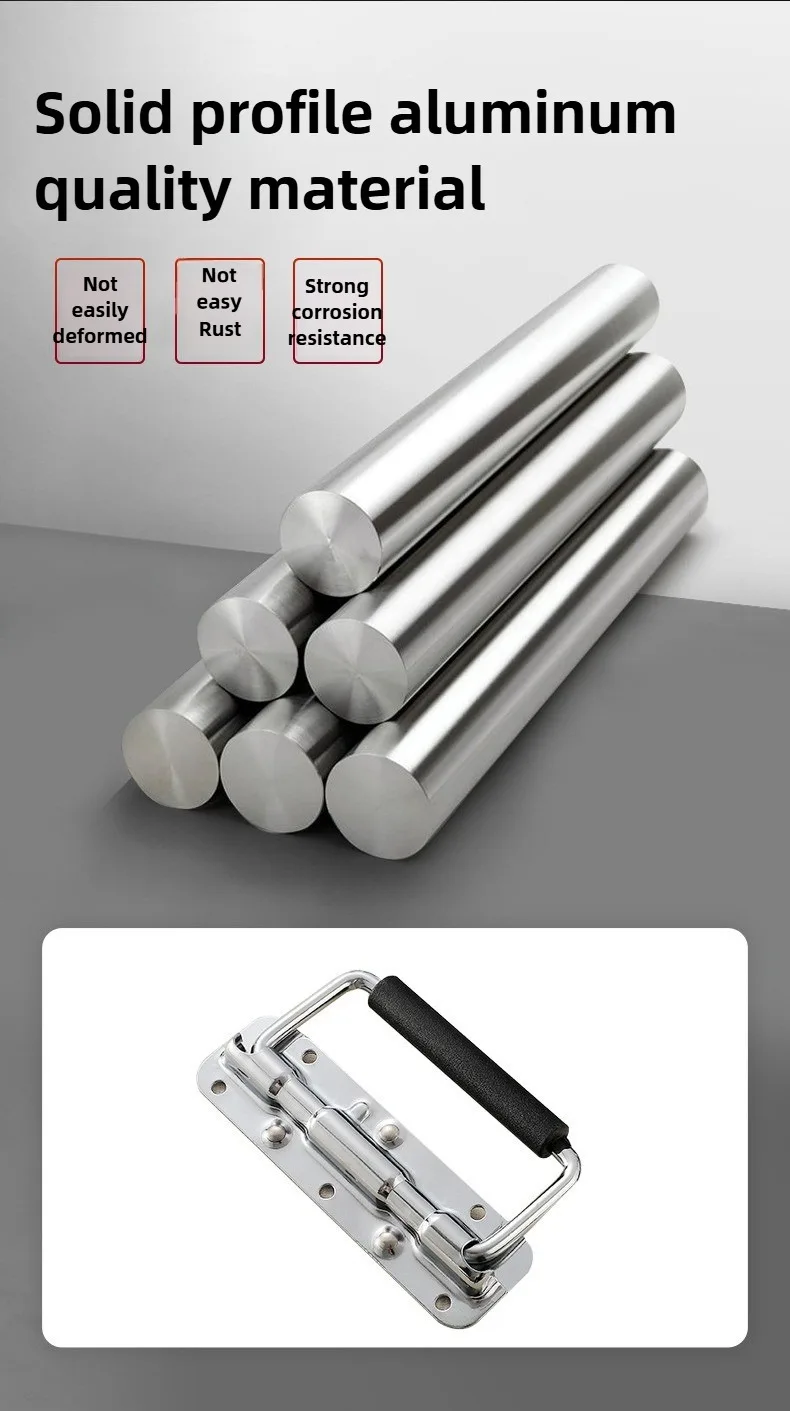 1 Stück Eisen/Stahl Federgriff für Gepäck, Klappbarer Griff für Werkzeugkasten, Beweglicher Ring für Industrieausrüstung und Schränke – Detail 2