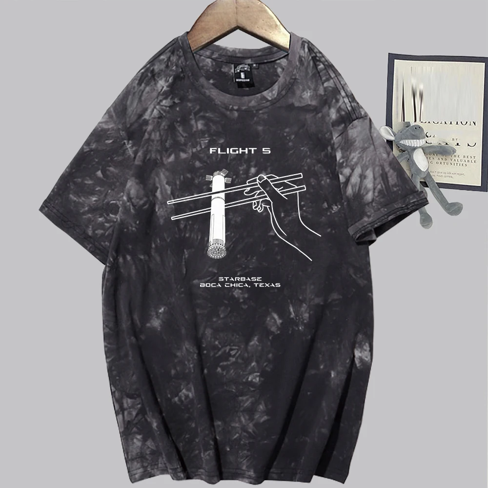 

SpaceX Flight 5 Retro Tie Dye Shirt Unisex Round Neck Short