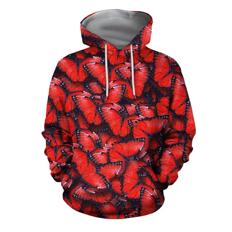 Graphic Butterfly Men's Fashion 3D Print Hoodie Streetwear Hoodies Long Sleeve Hooded Sweatshirs Autumn Oversized Male Clothing