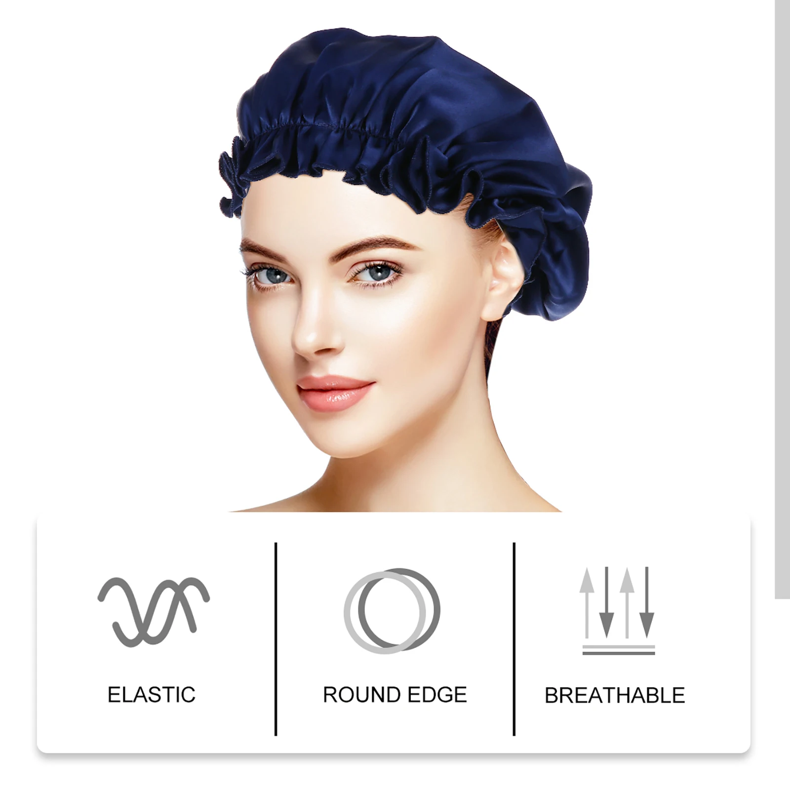 

1pc Silk Sleep Caps Bonnet Hair Care Hats For Women Night Use Wave Rim Sleeping Hat Supplies Friction Protection