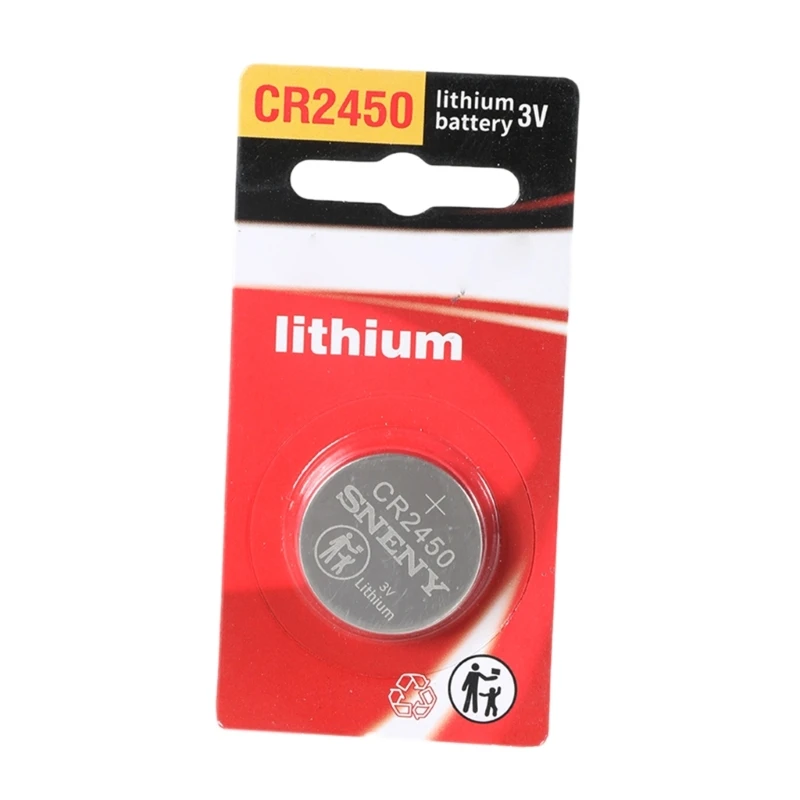 CR2450 3V Lithium Button Cell Battery Coin Cell for Watches Temperature Sensors Water Bottles Remote Controllers Toy