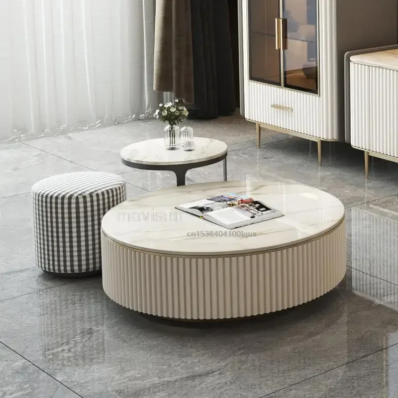 

Round Side Coffee Tables Multifunctional Small Design Indoor White Creative Tea Tables Italian Stolik Kawowy Hotel Furniture