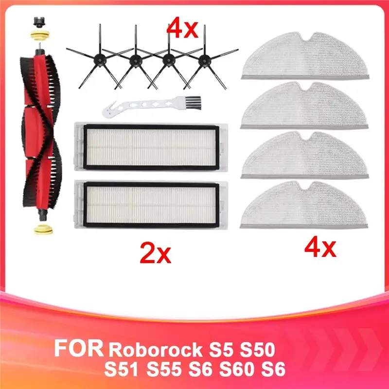 

AB15-For Roborock S5 S50 S51 S55 S6 S60 S6 Pure Vacuum Cleaner Accessories Filter Mop Cloth Side Main Brush Spare Parts
