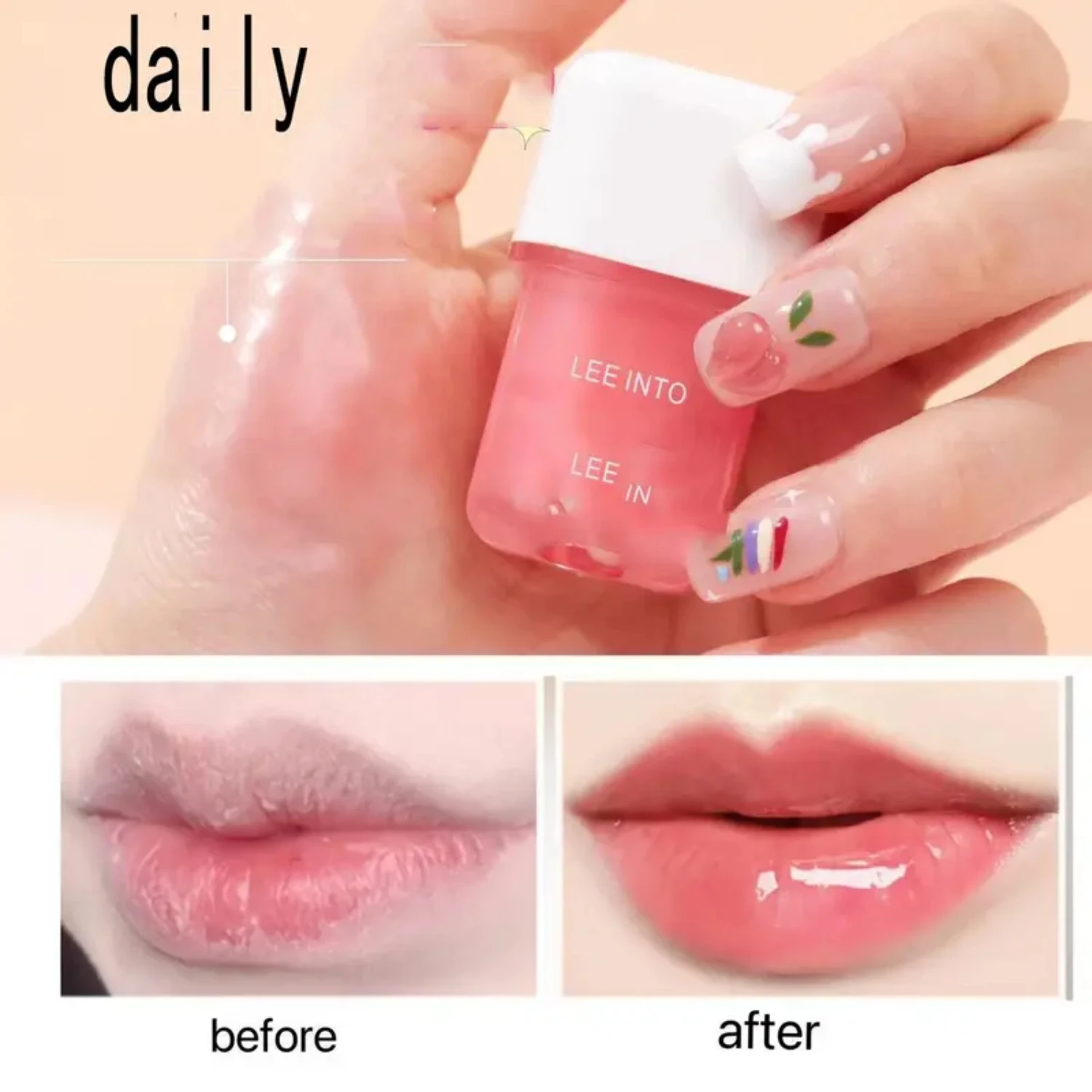 مجموعة قناع الشفاه المرطب بالعسل للعناية الشديدة وإصلاح الشفاه، وتفتيح خطوط الشفاه، والترطيب ليلا ونهارا من LEEINTO