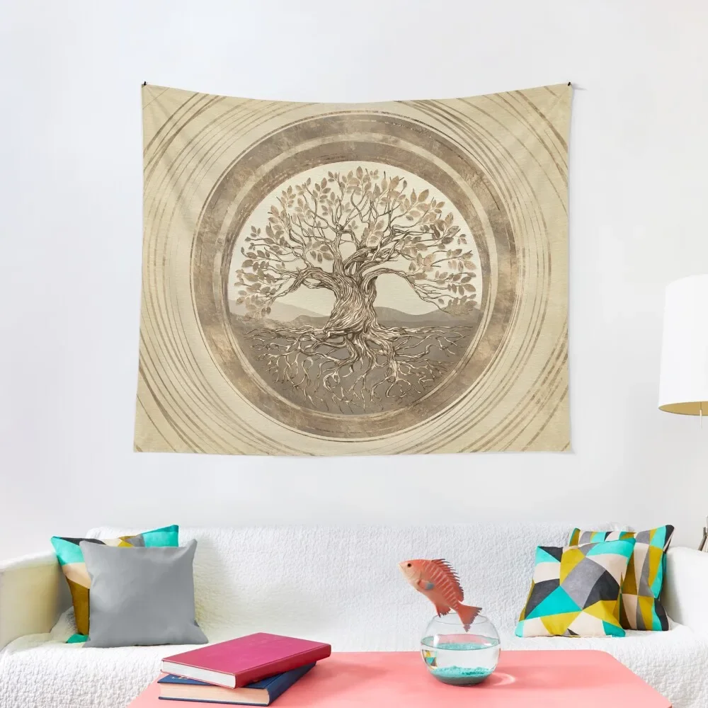 

Tree of life -Yggdrasil Pastel Gold Tapestry Wall Decoration Wall Decoration Items Decorative Wall Mural Tapestry