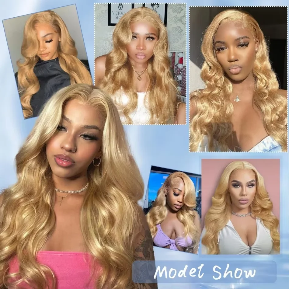 بيرو 38 بوصة العسل شقراء 13x6 HD الدانتيل الجبهة خصلات الشعر المستعار الإنسان الجسم موجة # 27 لونًا بدون صمغ 13x4 باروكة أمامية من الدانتيل للنساء #6