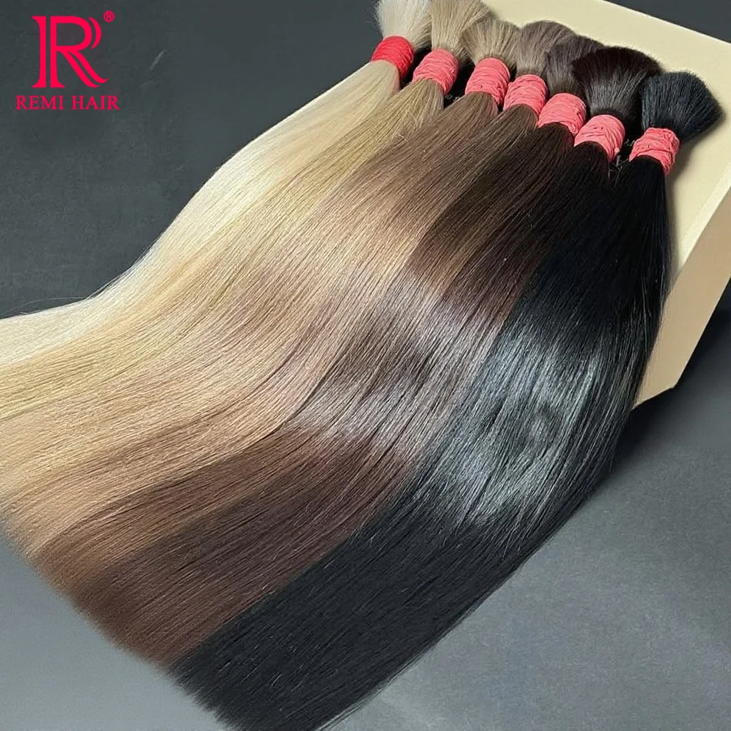 

REMI 100% человеческие волосы, объемные прямые девственные волосы без утка, цветные вьетнамские волосы, плетение человеческих волос, плетение волос