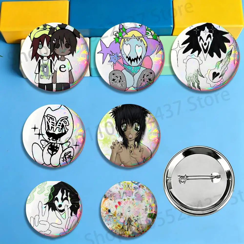 Ecco2k Drain Gang Vintage Anime Badges Pins Button Custom Anime Role Old-school Brooches Cartoon Collar Gifts