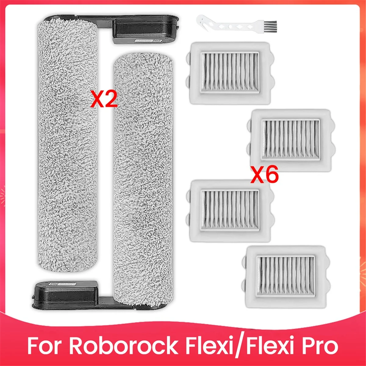 Для Roborock Flexi/Flexi Pro ручной беспроводной пылесос, детали робота, основная роликовая щетка, аксессуары для HEPA-фильтра