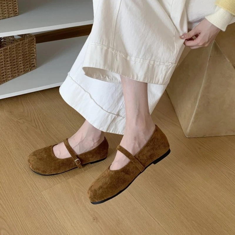 الخريف تصميم المرأة مريحة ماري جين أحذية موجزة الضحلة جولة تو أحذية السيدات الراحة لينة وحيد الأحذية المسطحة