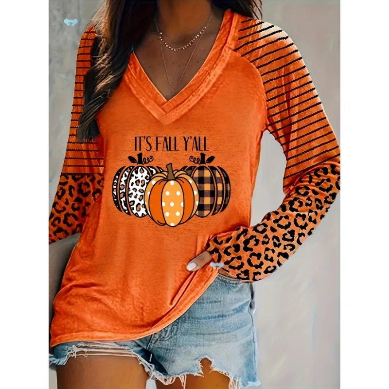

Plus Size Comfortable Loose Fashionable Women's V Neck Long Sleeved Top