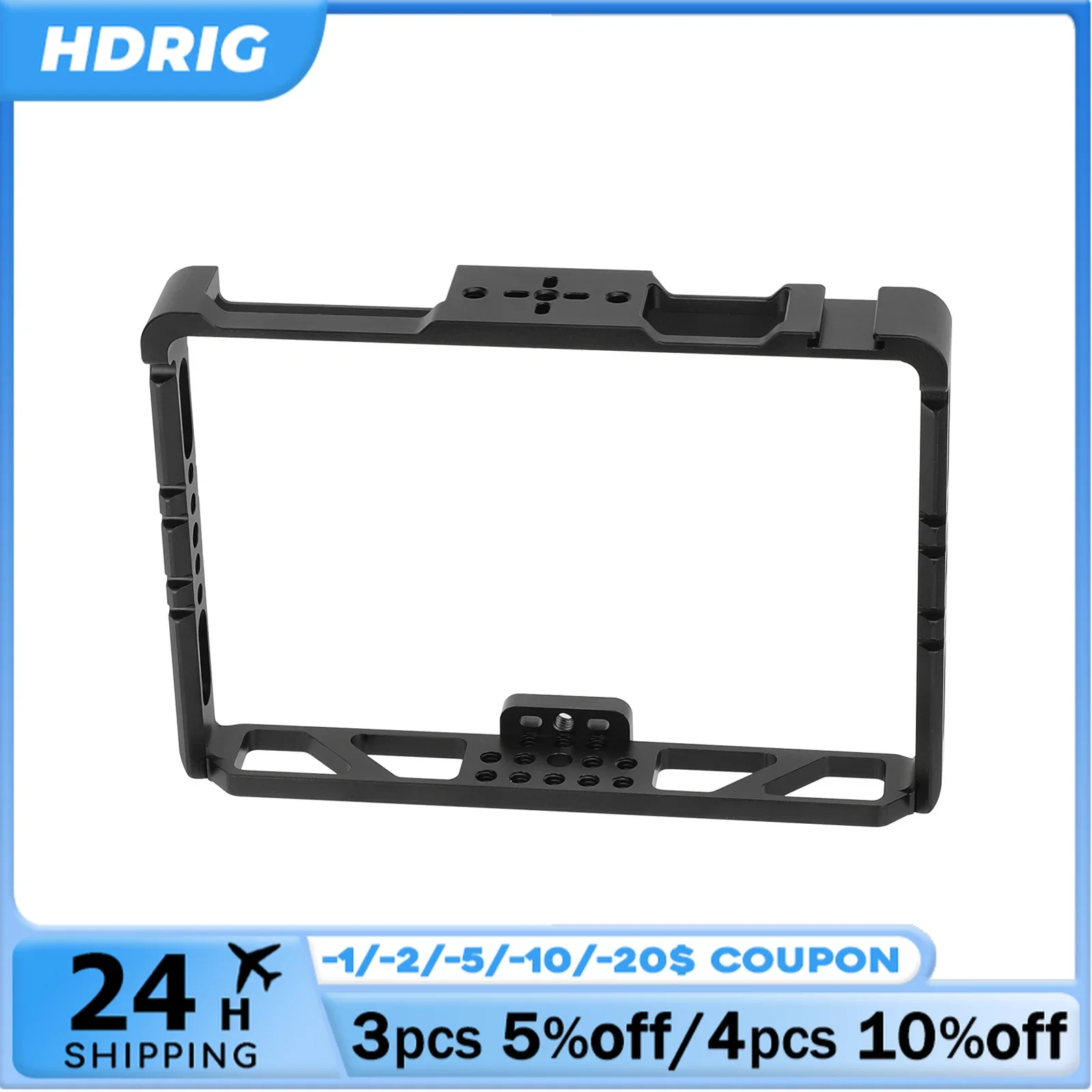 

HDRIG Monitor Cage For Lilliput HT7S Camera Fitting Cage With Top Cold Shoe Fits 7 inch Display screen