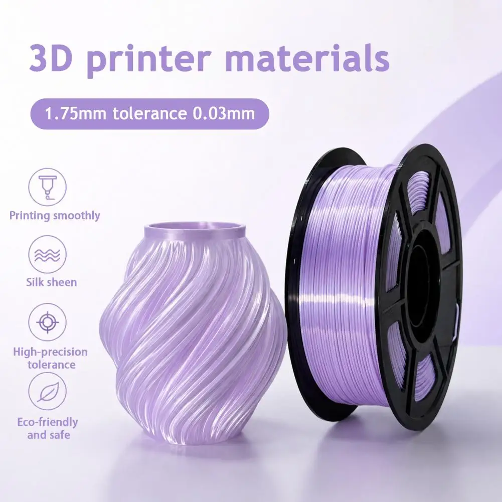Fdm Printer Supplies 3d Printing Silk Pla Filament 1.75mm High Precision Shiny Filament Low Warpage Material for Fdm Printers 3d