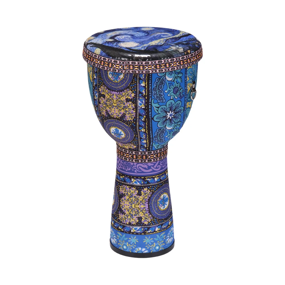 African Hand Drum  8 Inch Portable Djembe Drum Percussion Instrument Tambourine Gift Colorful Art Patterns for Beginners