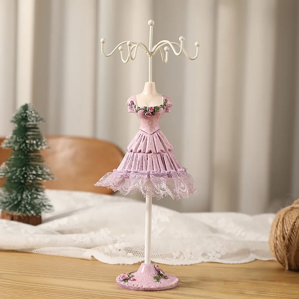 

Organizer Rack Dress Model Jewelry Display Rack Princess Ring Necklace Mannequin Display Stand Elegant Bow