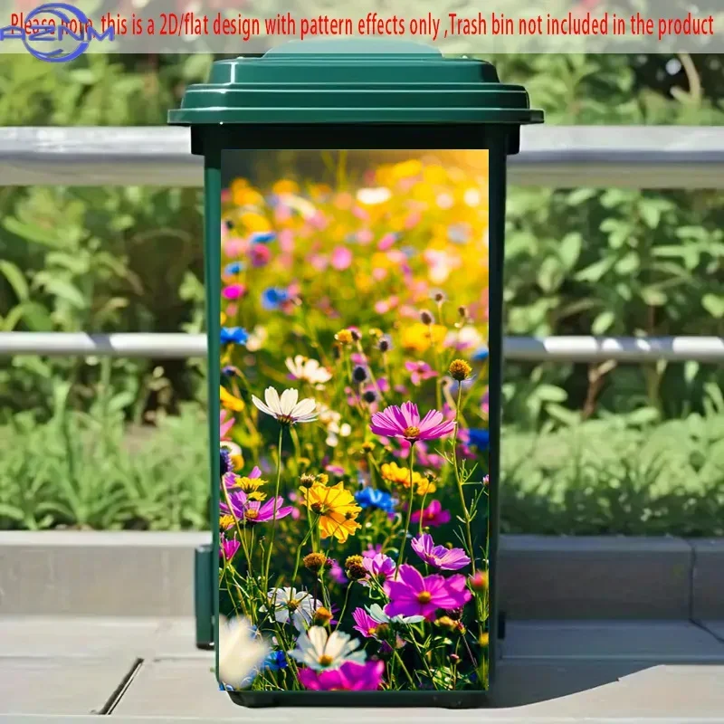 Distinctive 2D Print Decal Decor Ornament for Household Frequently‑used Trash Can