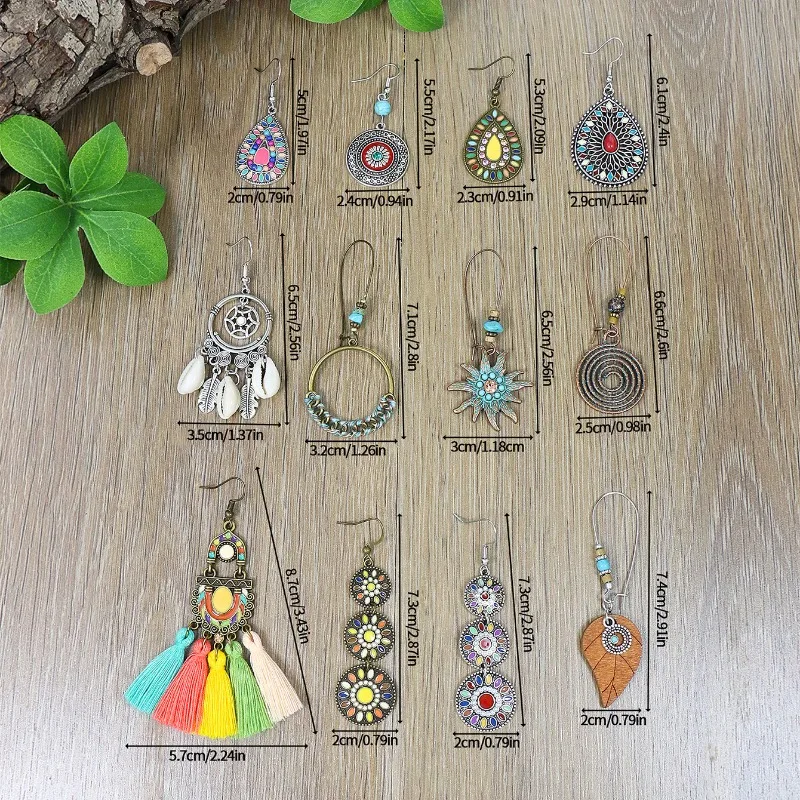 Vintage Hot Sell Tassel Dangle Earrings Set for Women 3 Pairs Bohemian Geometric Shell Sunflower Designer Earrings Boho Jewelry