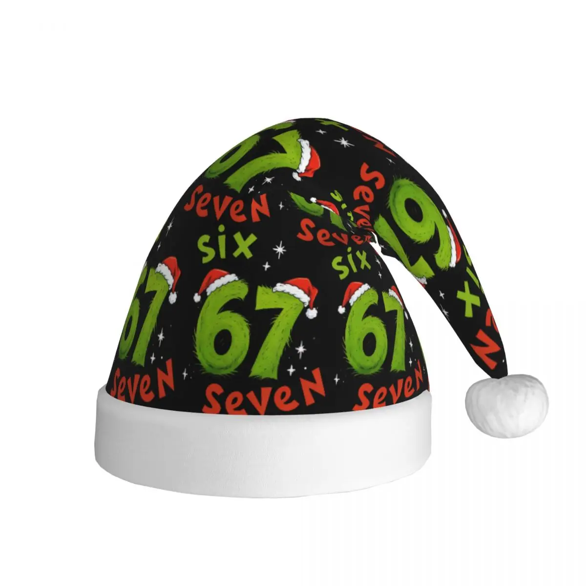 67 Meme Six Seven Christmas Winter Warm Christmas Hat for Adult Men Women Santa Hat Cap Cosplay Gifts