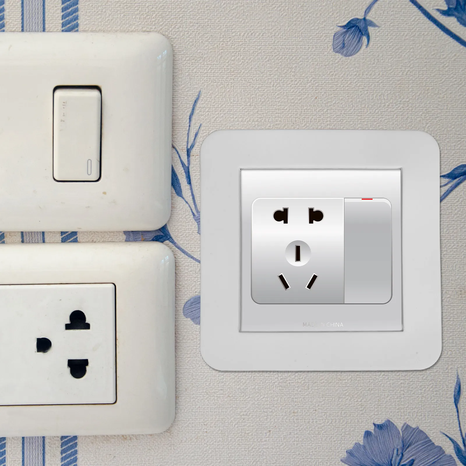2Pcs Switch Protective Cover Silicone 86x86mm Decorative Wall Outlet Cover Rocker Switch Plate for Bedroom Living Room