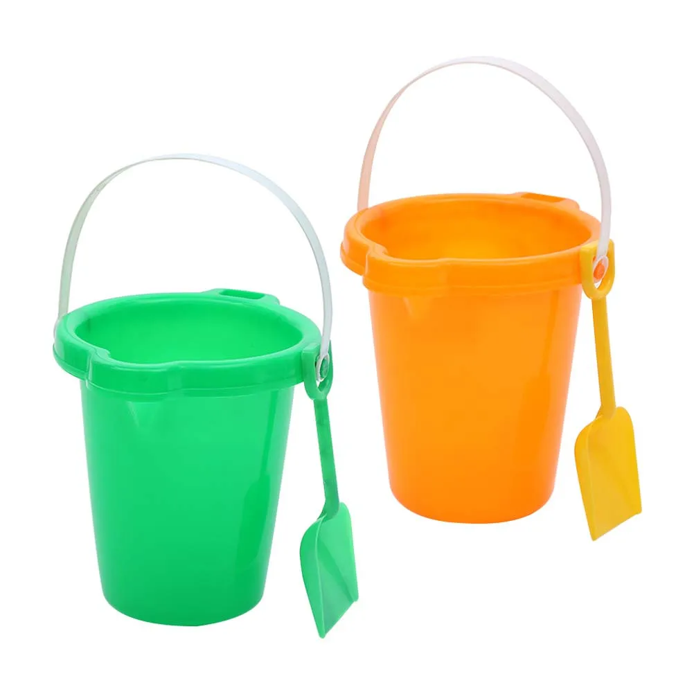 2 قطعة دلاء بلاستيكية للأطفال دلو مياه صغير محمول للشاطئ للأطفال في الهواء الطلق أدوات لعب الرمل المتينة حامل الرمل