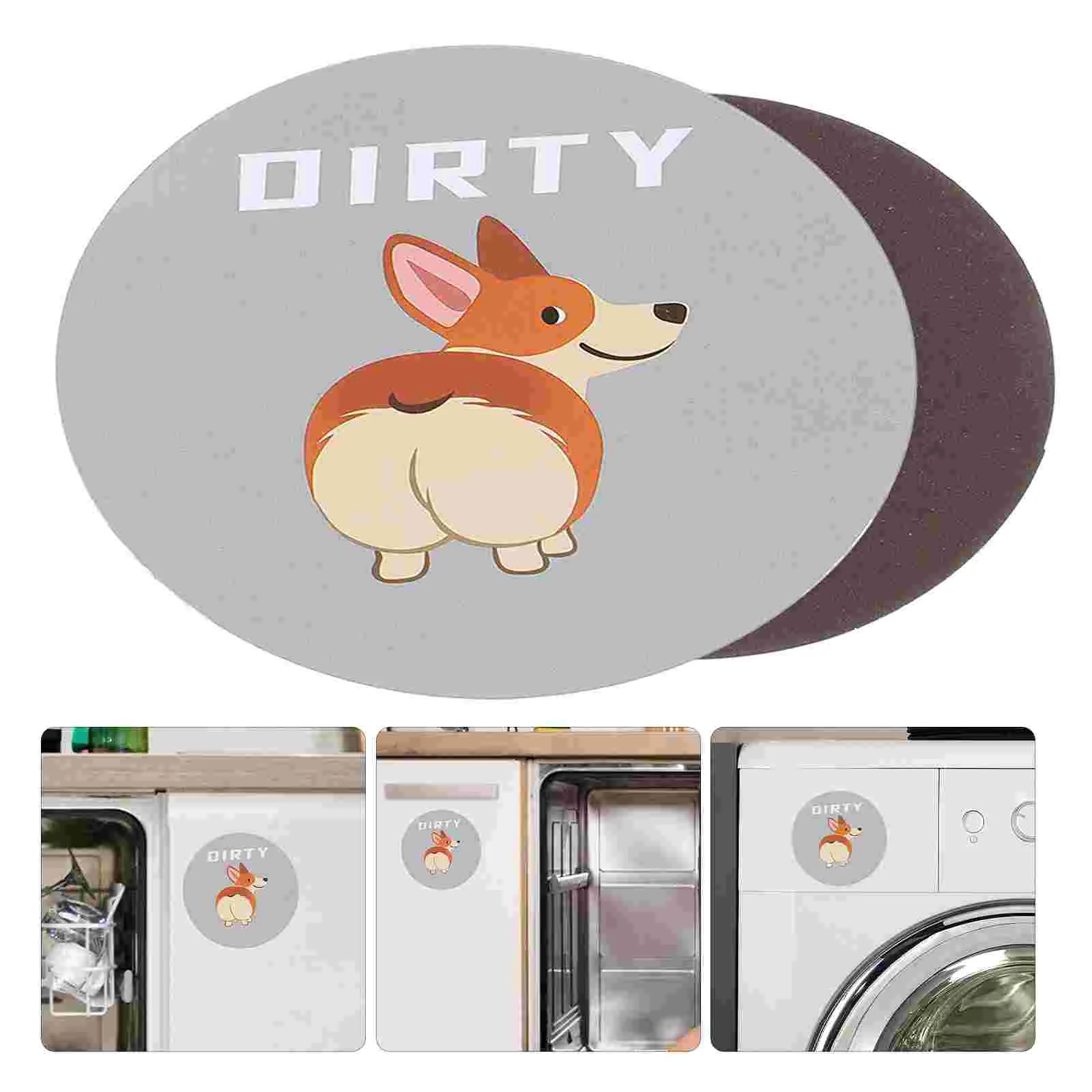 Dishwasher Cleaning Stickers Magnet and Dirty Sign Funny Magnets for Apartment Necessities