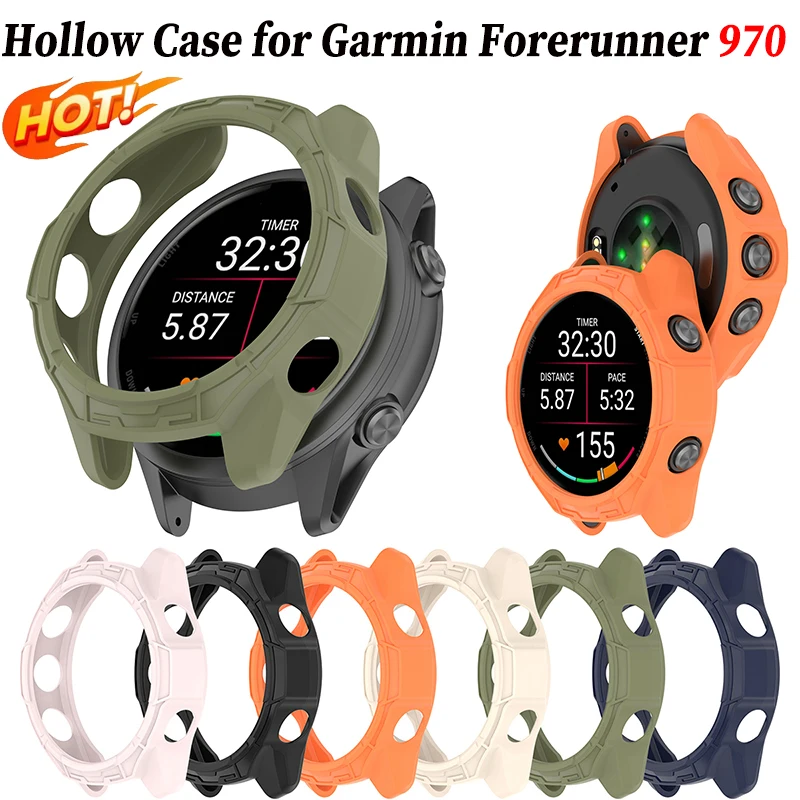 Neue TPU-Schutzhülle, kratzfest, weicher Displayschutz, Hohlkantenschale für Garmin Forerunner 970 Smart Watch-Zubehör